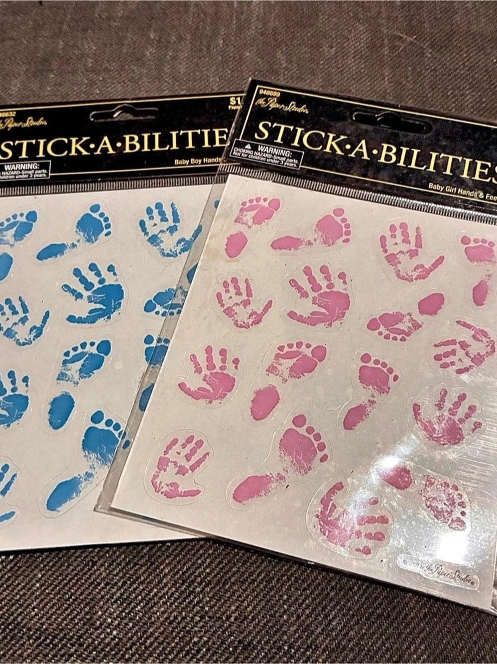 Stick-A-Bilities Blue & Pink Sticker Sheets NWT-Scrapbooking